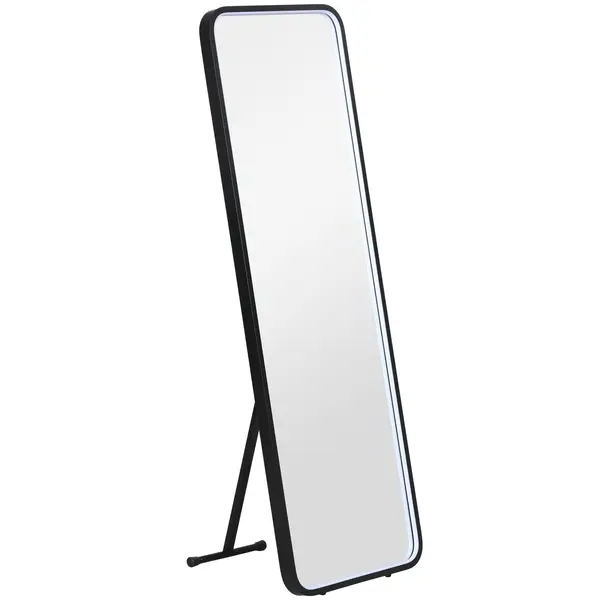 HOMCOM Oglindă corp întreg cu lumină LED Oglindă de podea 151,5x50 cm Independentă sau pentru perete cu lumină reglabilă în 3 culori | Aosom Romania