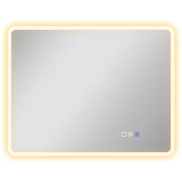 HOMCOM Oglindă de baie LED bluetooth 70 x 90 cm interruptor tactil lumină reglabilă 3 culori anti-abur memorie argintiu | Aosom Romania