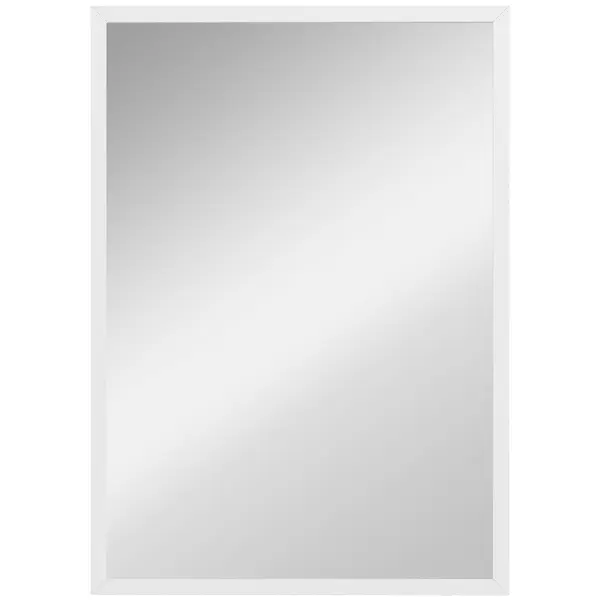 HOMCOM Oglindă de perete dreptunghiulară 60 x 40 cm, ramă din lemn alb, ideală pentru baie, living sau dormitor | Aosom Romania