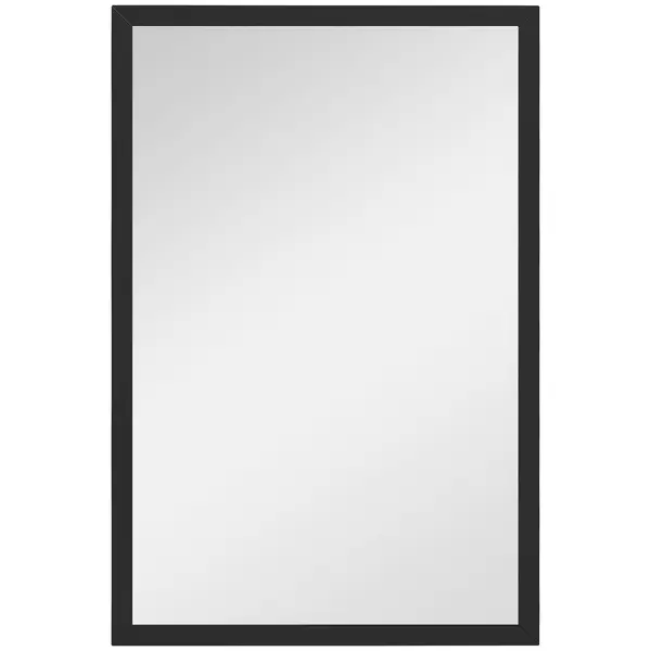 HOMCOM Oglindă Dreptunghiulară de Perete cu Cârlige, Sticlă și MDF, 60x80 cm, Negru | Aosom Romania