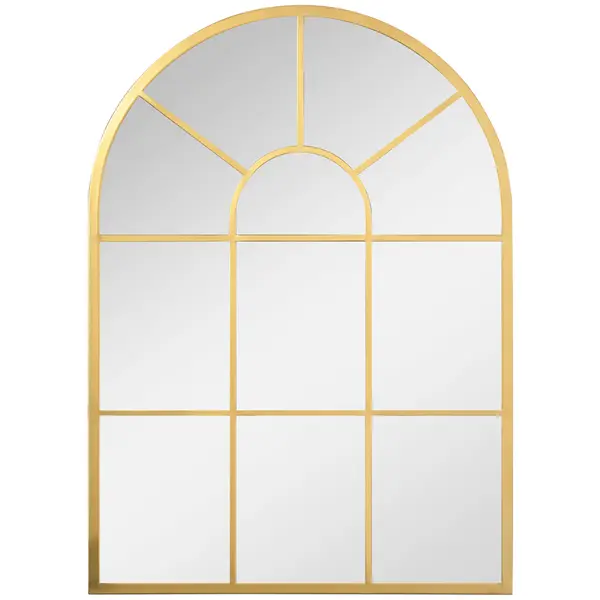Homcom Oglinda Moderna de Perete – Arcuita 70×50 cm, Stil Fereastra Negru | Aosom Romania