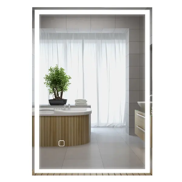 HOMCOM Oglinzi de baie, oglindă pentru baie cu LED-uri cu comutator tactil, Alb | Aosom Romania