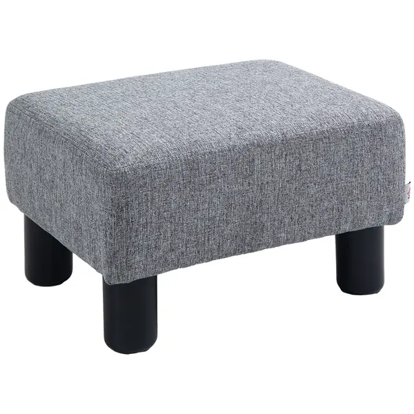 HOMCOM Otoman Stofă, Scaun Dreptunghiular Mic, Căptușit, pentru Living, 40x30x24cm, Gri | Aosom Romania