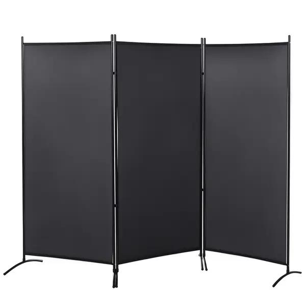 HOMCOM Paravan 3 panouri dim. 2,53L x 0,5l x 1,82H m Store lateral Ecran de protecție paravan pe suport metal Poliester | Aosom Romania