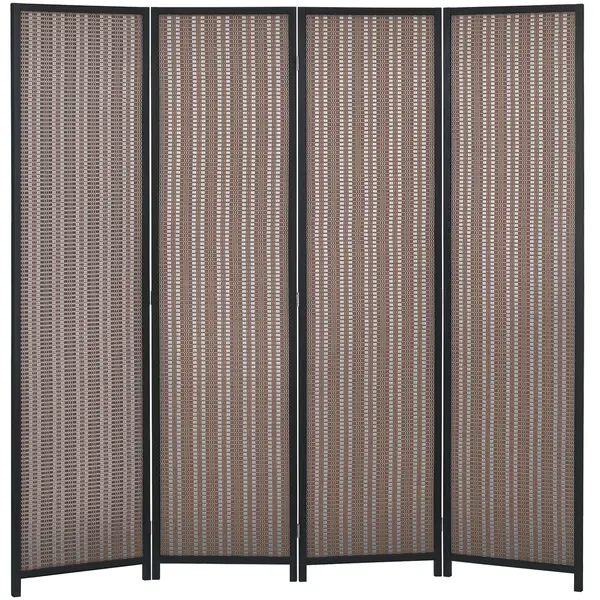 HOMCOM Paravan din lemn divizor de cameră cloison de séparation pliabil 4 panouri 180 x 180 cm maro | Aosom Romania