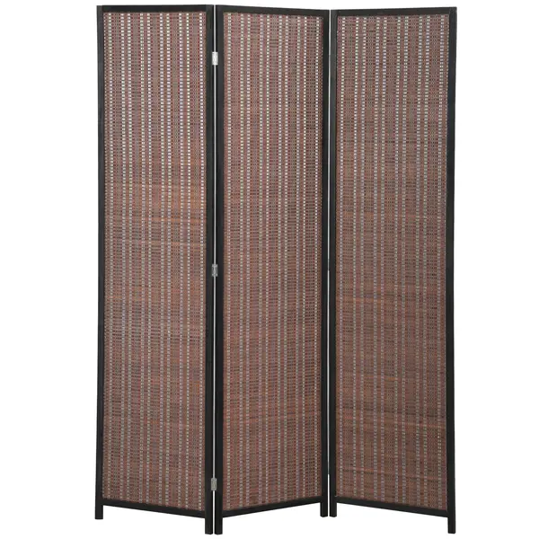 HOMCOM Paravan din lemn separator de cameră panou despărțitor pliabil 3 panouri 135 x 180 cm maro | Aosom Romania