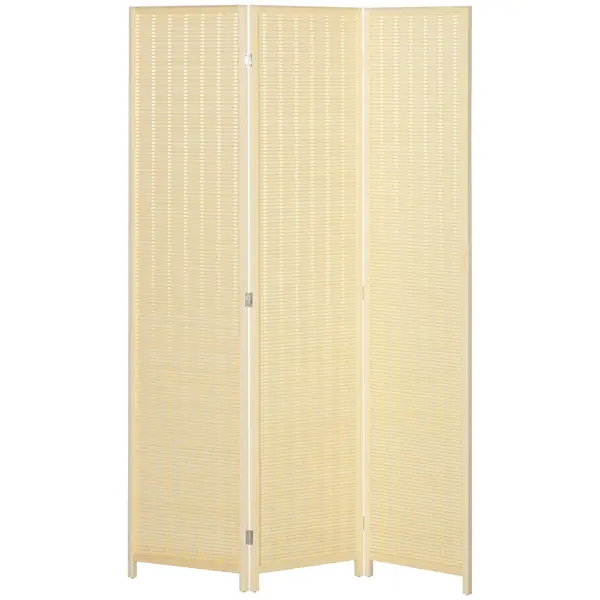 HOMCOM Paravan din lemn separator de camera pliabil cu 3 panouri 135 x 180 cm lemn natural | Aosom Romania