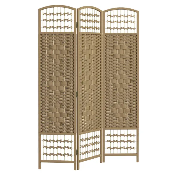 HOMCOM Paravan interior din lemn separator de cameră despărțitură pliabilă 3 panouri 120 x 170 cm lemn natural | Aosom Romania