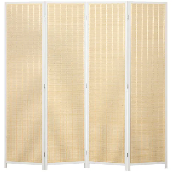 HOMCOM Paravent din lemn separator de cameră cloison de separare pliabil 4 panouri 180 x 180 cm lemn natural | Aosom Romania