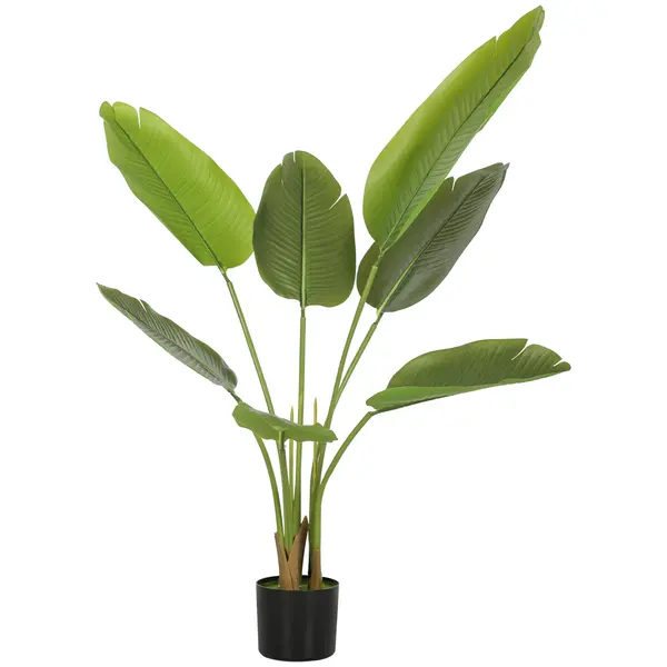 HOMCOM Plantă artificială interioară 109 cm, copac artificial cu ghiveci din plastic și sol flocat, verde | Aosom Romania