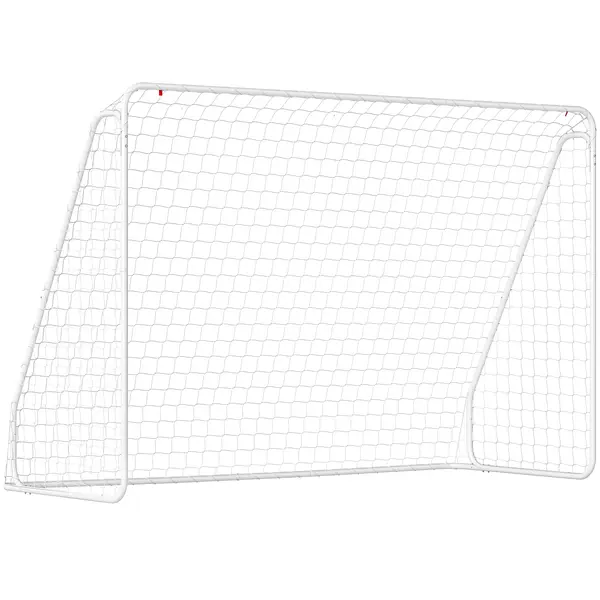 HOMCOM Poartă de Fotbal pentru Grădină și Parc cu 6 Pari în formă de U, din PE și Metal Eposidic, 301x120x200 cm, Alb | Aosom Romania