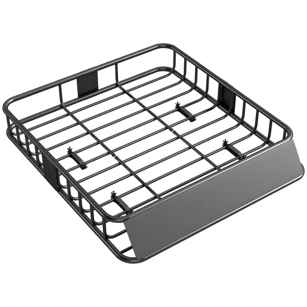 HOMCOM Portbagaj de 90,7 kg cu Deflectoare din Oțel Negru 110,5x99,5x18,5 cm | Aosom Romania