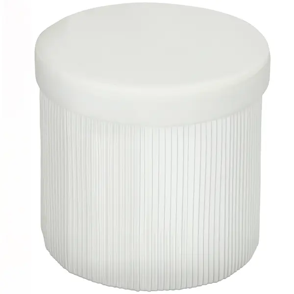 HOMCOM Puf depozitare Bancă depozitare pliabilă 35 L 38x38x38 cm Tapițerie din Catifea Cufăr de Depozitare Rotund Crem | Aosom Romania