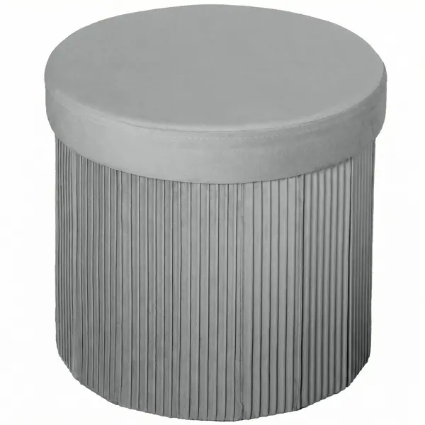HOMCOM Puff depozitare Banc depozitare pliabil 35 L 38x38x38 cm Tapițat în catifea Cutie de depozitare Gri închis | Aosom Romania