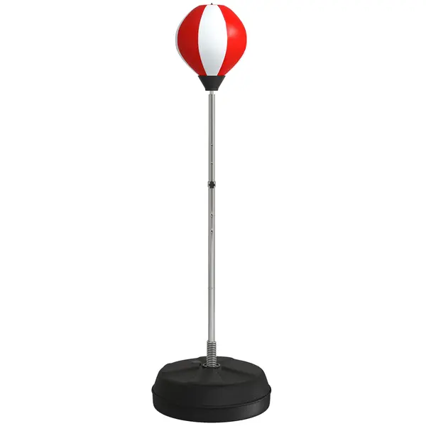 HOMCOM Sac de Box de Podea cu Înălțime Reglabilă, Mănuși de Box și Bază Umplută, 43x43x126-144 cm, Roșu | Aosom Romania