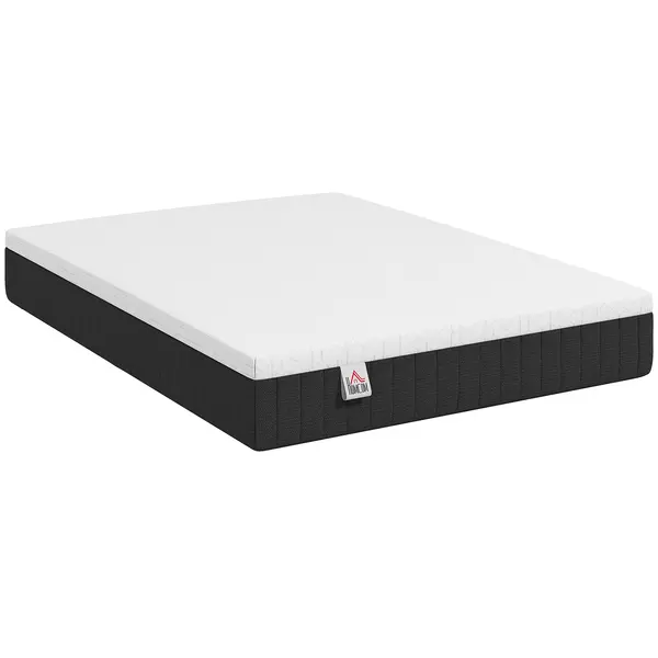 HOMCOM Saltea 140 x 190 cm, grosime 25 cm, spumă cu memorie, arcuri individuale 7 zone, fermitate medie | Aosom Romania