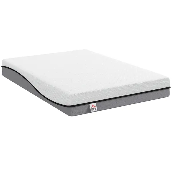 HOMCOM Saltea 140x200cm H3 mediu-firmă 20 cm Înălțime Ergonomică, Respirantă din spumă memory cu gel, OEKO-TEX & CertiPUR | Aosom Romania