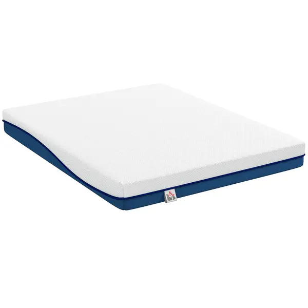 HOMCOM Saltea 160x200 cm, saltea 2 persoane, spumă cu memorie infuzată cu ceai verde, husă detașabilă lavabilă, fermitate medie | Aosom Romania