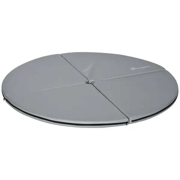 HOMCOM Saltea pliabilă pentru pole dance - saltea pole dance - saltea de protecție Ø 150 cm grosime 5 cm - acoperire din plastic gri | Aosom Romania
