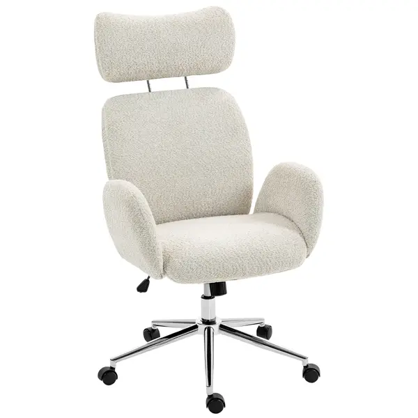 HOMCOM Scaun birou ergonomic, fotoliu de birou pivotant, înălțime reglabilă, tetieră reglabilă, funcție înclinare, gri | Aosom Romania
