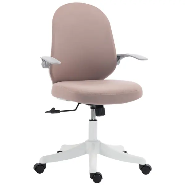 HOMCOM Scaun de Birou Ergonomic cu Brațe Rabatabile și Înălțime Reglabilă, Mesh Respirabil, 60,5x54x99 cm, Roz | Aosom Romania