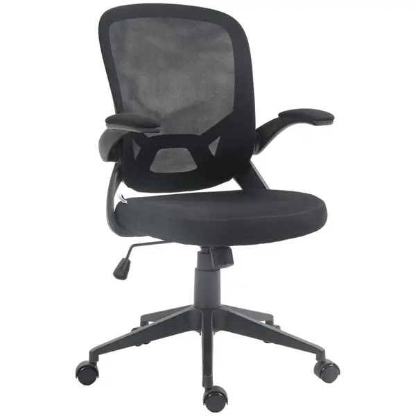 HOMCOM Scaun de Birou Ergonomic cu Înălțime Reglabilă, Scaun de Birou cu Balansoar și Țesătură Respirabilă, 59x58x96-106 cm, Negru | Aosom Romania