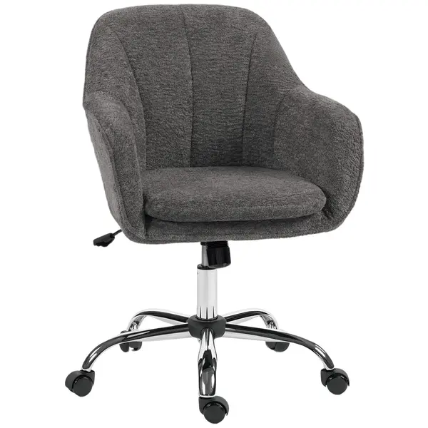 HOMCOM Scaun de birou, fotoliu de birou ergonomic reglabil pe înălțime, șezut pivotant, funcție de balans, gri | Aosom Romania