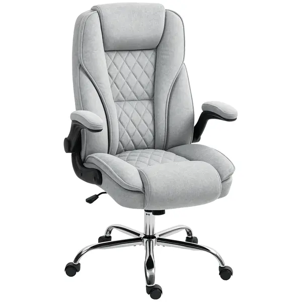 HOMCOM Scaun de birou, scaun birou ergonomic, înălțime reglabilă, brațe rabatabile, 70 x 70 x 114-122 cm, gri | Aosom Romania