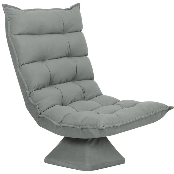 HOMCOM Scaun de podea, stil contemporan, Oțel, Material textil cu efect de catifea, 62 x 70 x 95 cm, Gri | Aosom Romania
