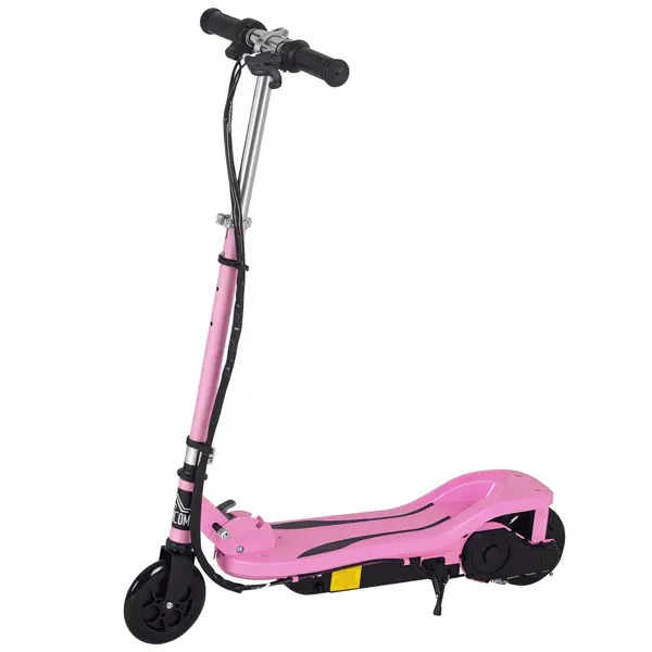 HOMCOM Scuter Electric Pliabil pentru Copii de 7-14 Ani Máx. 50 kg Scooter cu Viteză Max. 12 km/h Înălțime Ajustabilă Buton Pornire și Frâne 75x36x82-93 cm Roz | Aosom Romania