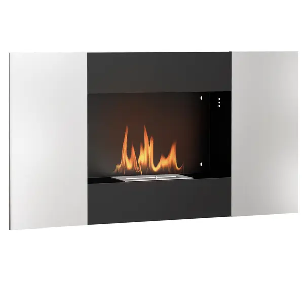 HOMCOM Șemineu pe Bioetanol de 0,9L pentru Durată de 3,3 ore, Bioșemineu Încastrabil din Oțel și Sticlă, 100x15x54 cm, Negru | Aosom Romania