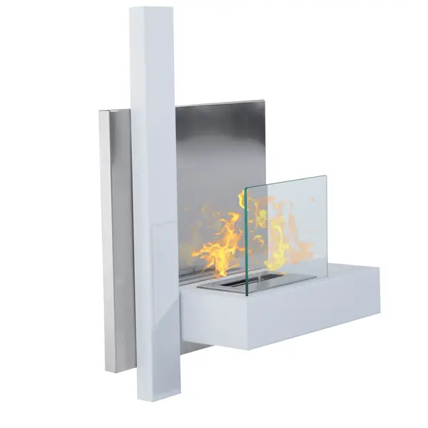 HOMCOM Semineu pe Bioetanol Incalzitor din Inox aparat de incalzire cu Rezervor 1.5LT, 75 x 22 x 63cm | AOSOM RO