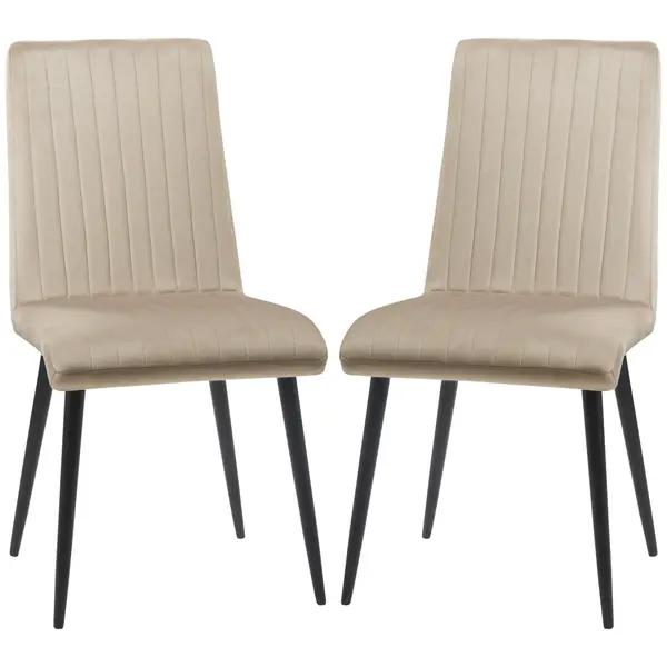 HOMCOM Set 3 Scaune de Bucătărie din Catifea cu Design Modern și Confortabil, 43x58x90 cm, Maro Deschis | Aosom Romania