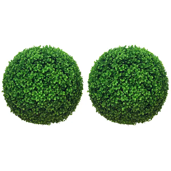 HOMCOM Set de 2 Bile Artificiale, Bile de Arbori Topiari din Buxus, Ø40cm, Verde | Aosom Romania