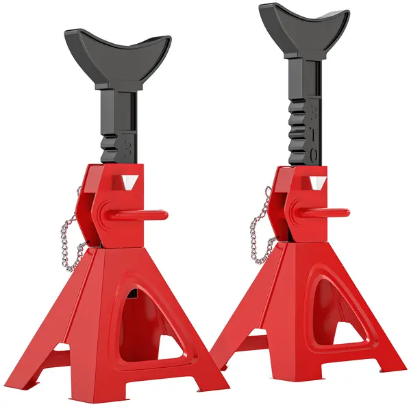 HOMCOM Set de 2 cricuri auto cricuri de ridicare capacitate 3 tone înălțime reglabilă 290-418mm cui de siguranță roșu | Aosom Romania