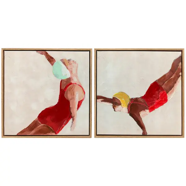 HOMCOM Set de 2 Tablouri pe Pânză, Artă Murală Modernă, Imprimare Artistică de Perete pentru Sufragerie și Salon cu Cârlige Incluse, 40x40 cm | Aosom Romania