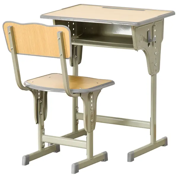 HOMCOM Set Masa Si Scaune Copii Bancă și Scaun Reglabil pentru Copii 6-12 Ani Ergonomic Aosom Romania