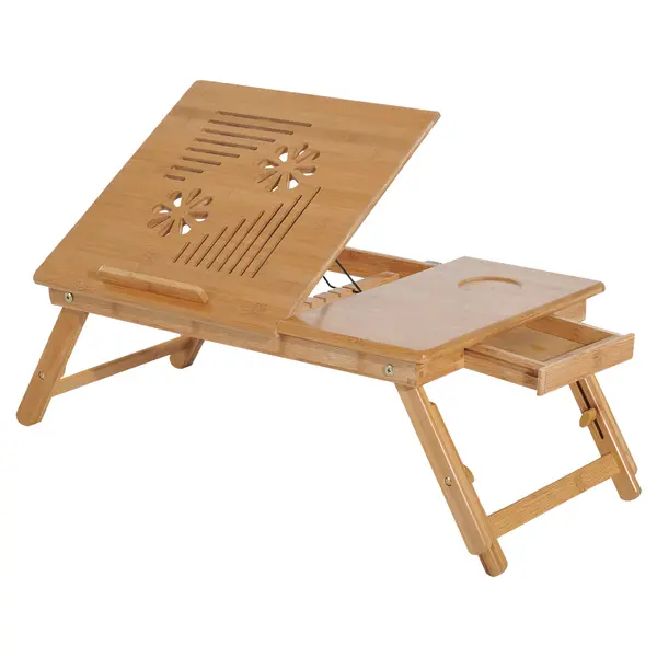 HOMCOM suport laptop, pentru pat, 55x35x22-30cm | Aosom Romania