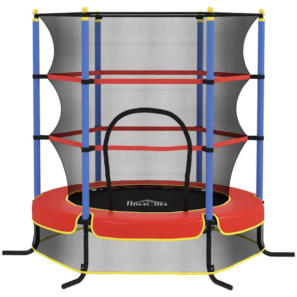 HOMCOM Trambolină pentru Copii 3-10 Ani cu Plasă de Siguranță, Suprafață Elastică cu Țevi Capitonate, Ø175x190 cm, Albastru | Aosom Romania