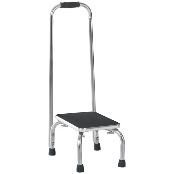 HOMCOM Treaptă cu bară de sprijin - treaptă de siguranță - Acces la cadă - Platformă & talpi antiderapante - Oțel galvanizat | Aosom Romania