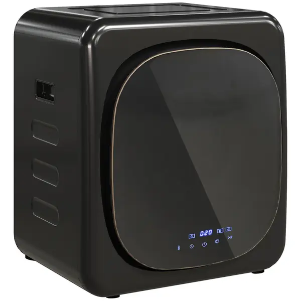 HOMCOM Uscător cu Aer, Capacitate 4kg, Timer și Program Smart, din Oțel Inoxidabil și ABS, 48x40x56 cm, Negru | Aosom Romania