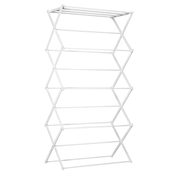 HOMCOM Uscător de rufe pliabil 8 nivele suport tip turn uscător suport rufe metal plastic Alb 74 x 35 x 144 cm | Aosom Romania
