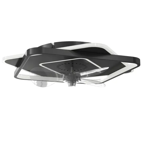 HOMCOM Ventilator de tavan cu lumină și telecomandă, ventilator LED de tavan cu 6 viteze, 3 temperaturi de culoare | Aosom Romania