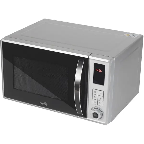HOME Cuptor cu microunde Home HG MH 23 GR, 23 litri, 800 W, Grill, 5 nivele de putere, control electronic, ecran LED, programe presetate, functie decongelare, timer, Argintiu