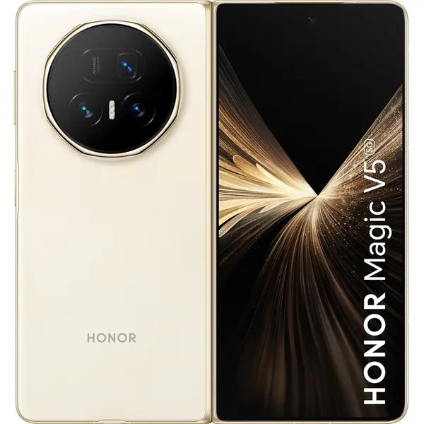Honor Telefon mobil pliabil Honor Magic V5, 5G, 512GB, 16GB RAM, Dual SIM, Ivory Alb