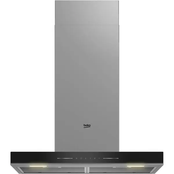 Hota decorativa Beko BHCB66641BBHS, 300 W, 710 mc/h, 1 motor, Lumina ajustabila, Senzor de temperatura, Electronic Touchcontrol, Avertizare curatare/inlocuire filtru, Negru, Clasa A