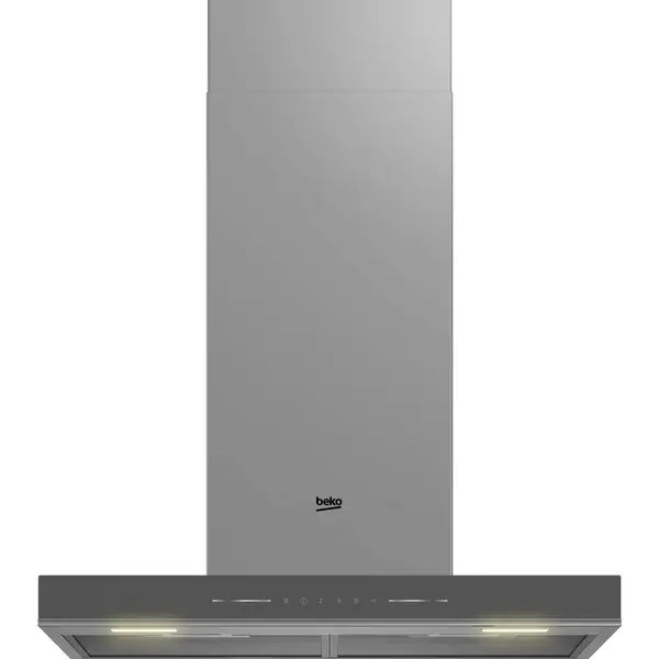 Hota decorativa Beko BHCB66741BZGSH, 425 mc/h, 3 trepte, Filtru de carbon, Iluminare LED, Air Cleaning Mode, Smell Sense, Clasa A