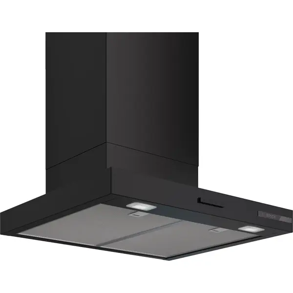 Hota decorativa Bosch DWB65CC60, 594 mc/h, Clasa B, Sistem Dual filter, 60 cm, Matt black