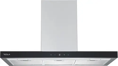 Hota decorativa Tesla DC900AXB, T-shape, 630 m3/h, 1 motor DC 75 W, Display LED, 90 cm (Inox/Sticla)