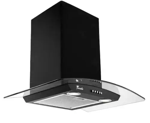 Hota decorativa Tornado Eva 1200 (60), 1 Motor Turbo, 3 Viteze, 1200 m3/h, Filtru anti-grasimi, Clasa C, 60 cm (Negru)